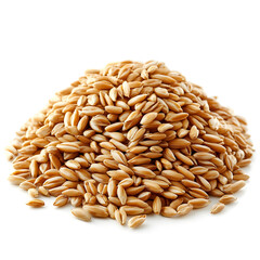 Obraz premium Pile of expanded wheat isolated on white background