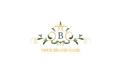 Exclusive color monogram with initial letter B. Vector illustration of company brand, emblem for restaurant, royalty, boutique