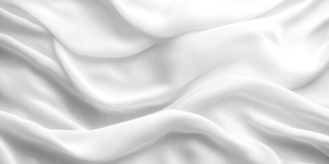 White Fabric Draped with Soft Curves and Subtle Texture