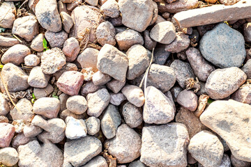 stones. texture of stones lying on the road. close-up. there is tinting