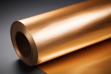 Metallic foil wrapping wood gold aluminium.