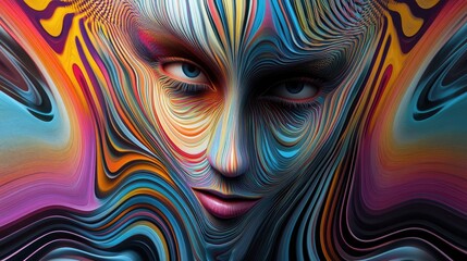 Unreal figure 3D abstract optical illusion 2d image