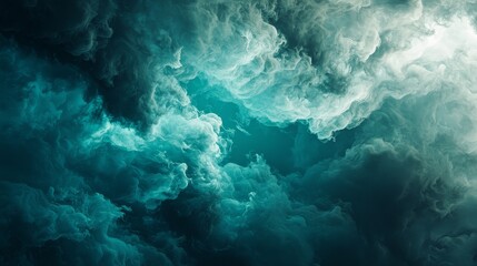 Fototapeta premium A Beautiful Dynamic Abstract Cloud Formation Displayed in Deep and Rich Blue Tones