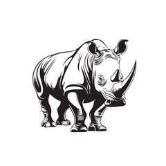 rhinocerous Vector illustration on a transparent background. Premium quality symbols. Icons for concept and graphic design