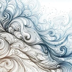 White background with wave illustration