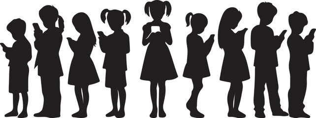 Large Set family Silhouettes Parents with Children holding Hands, vector illustration isolated on transparent background