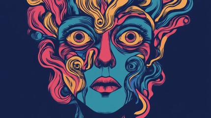 Surreal face design featuring the phrase born to be weird Ideal for t shirt or notepad print