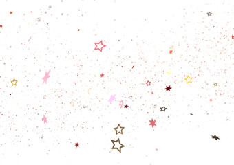 Stars - Banner with golden decoration. Festive border with falling glitter dust and stars.