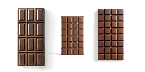 Rectangular Dark Chocolate Bar on a Transparent Background