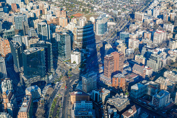 View from the Costanera Center skyscraper in Santiago, Chile