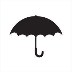 Classic umbrella silhouette for a rainy day and protection icon