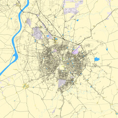 City map of Vadodara,Gujarat, India