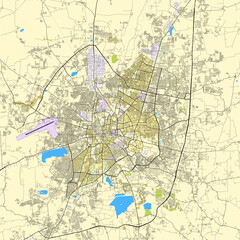 Map of Indore, Madhya Pradesh, India