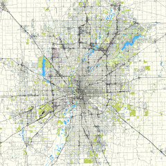 Fototapeta premium City map of Indianapolis, Indiana, USA