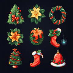 Christmas icon set