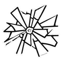 Surface with a broken glass-like texture. Create the impression of shattered or cracked glass. Vector illustration isolated on a white background 
