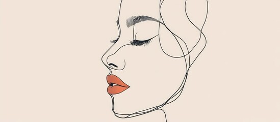 Surreal minimalist illustration of a line drawn face with an abstract and eerie beauty
