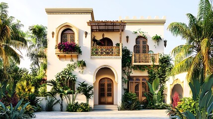 Mediterranean Villa with Lush Greenery