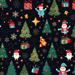 Colorful christmas party icons
