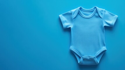 A baby bodysuit on a blue background.