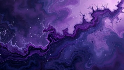Deep purple and indigo liquid marble creates a mystical and enchanting aesthetic. The fluid, swirling patterns evoke a sense of mystery and elegance, perfect for artistic and creative designs.