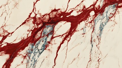 Red and White Marble, Marbled, Abstract Image, Texture, Pattern Background, Wallpaper, Cover and Screen of Smartphone, PC, Laptop, 9:16 and 16:9 Format