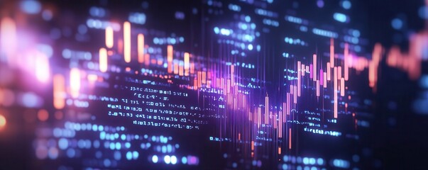Obraz premium Abstract stock market graph, digital finance concept