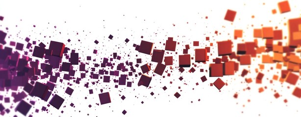 banner design of dark purple dots gradation from the left side against dark red squares gradation from the side of the frame
