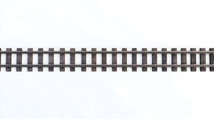 Obraz premium 3d Railway rails top view isolated on white background