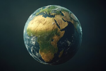 Globe showcasing Africa as the central focus