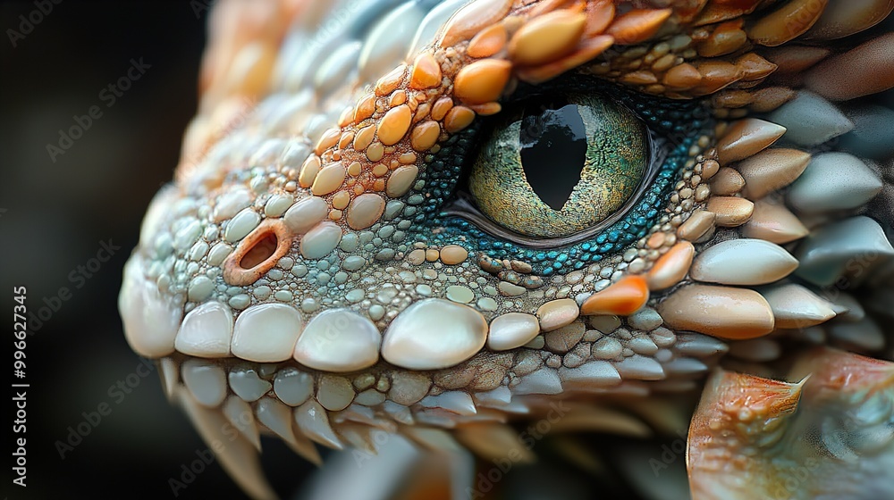 Wall mural Close Up of a Dragon's Eye and Scales