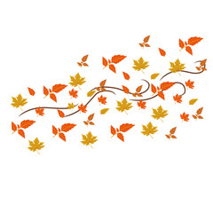 Vector Wind Blowing Autumn
