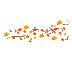 Vector Wind Blowing Autumn