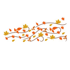 Vector Wind Blowing Autumn