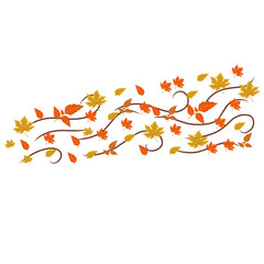 Vector Wind Blowing Autumn