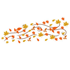 Vector Wind Blowing Autumn