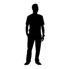 Silhouette of Man Expressing Joy Vector Illustration Transparent Background