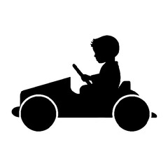 Little Boy’s Ride Silhouette Vector Illustration Transparent Background