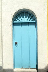 blue door in the house