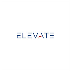 elevate text logo financial tech logo grow up arrow design vector