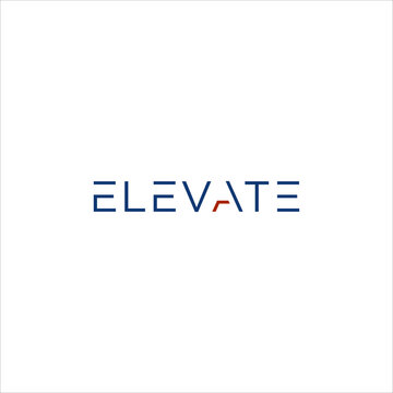 elevate text logo financial tech logo grow up arrow design vector
