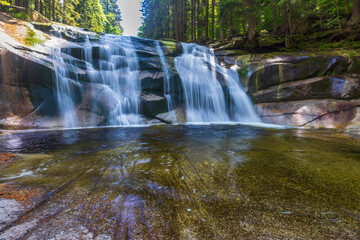 Waterfall Mumlava near Harachov, Giant Mountains (Krkonose), Eastern Bohemia, Czech Republic
