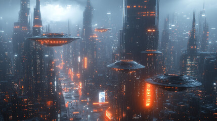 Fototapeta premium Space station, technology, science fiction