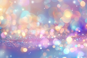 Obraz premium A colorful abstract background with bokeh lights, creating a dreamy and magical atmosphere. Main colors are pastel shades.