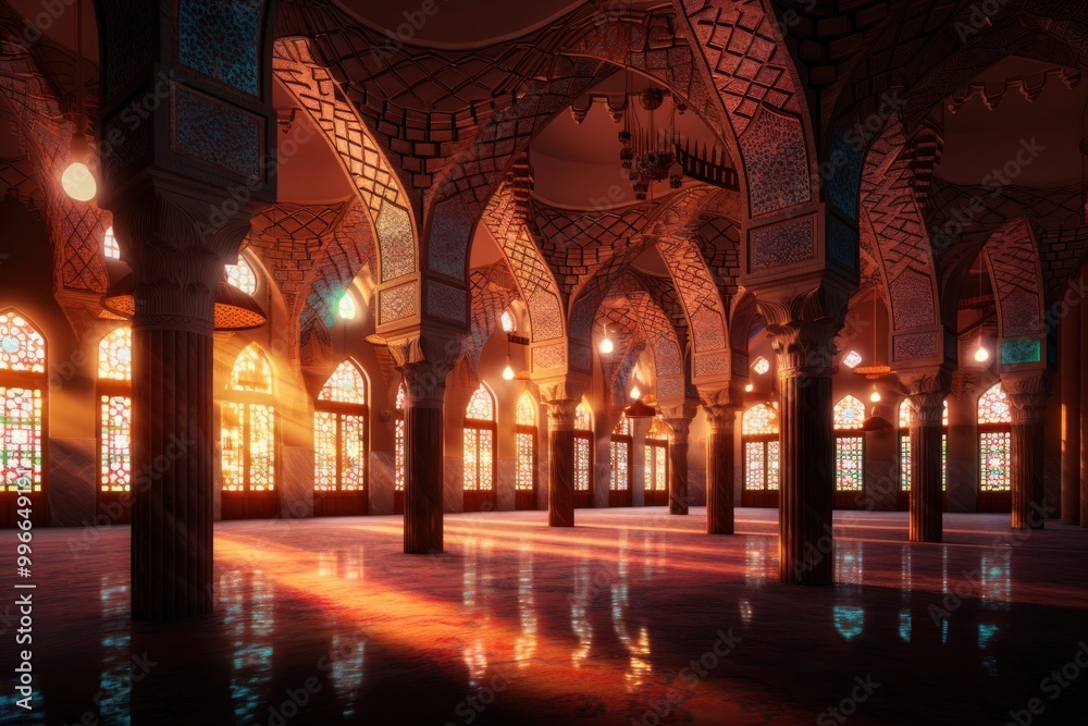 Wall mural Mosque interior architecture building spirituality.