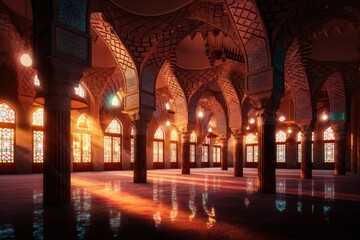 Obraz premium Mosque interior architecture building spirituality.