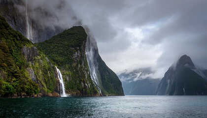 Misty Fjords in Fiordland, New Zealand