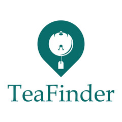 tea finder cafe location flat minimalist logo design