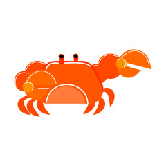 The crabs on white background.