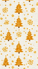 Set of Orange Christmas Ornaments on White Fabric Background, Icons, Abstract Image, Texture, Pattern Background, Wallpaper, Cover and Screen of Smartphone, PC, Laptop, 9:16 and 16:9 Format